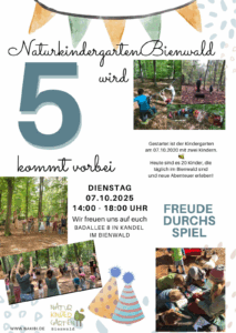 Mehr über den Artikel erfahren 5 Jahre Naturkindergarten Bienwald